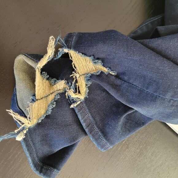 FRAME Le High Straight Jeans Porter Chew Hem Mid Rise Dark Wash Women 26 - Picture 10 of 13